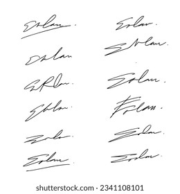 Document Signature Ideas Vector Set.