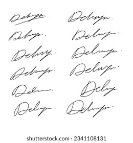Document Signature Ideas Vector Set.