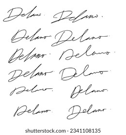 Juego de vectores de ideas de firma de documento.