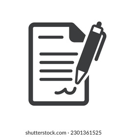 Document Signature Isolated Vector Icon