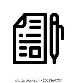 document signature line icon. Clean and minimalist vector icon for websites, mobile apps, presentations, and logos. Fully scalable and customizable for any project.