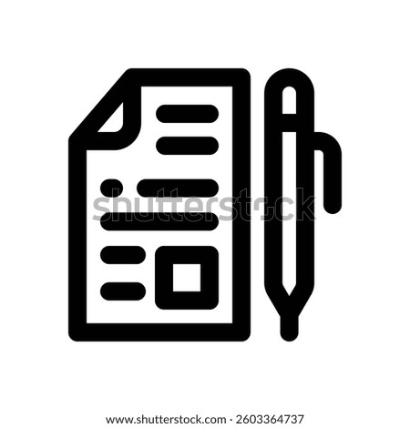 document signature line icon. Clean and minimalist vector icon for websites, mobile apps, presentations, and logos. Fully scalable and customizable for any project.