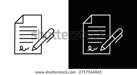 Document signed icon linear vector icon. Editable stroke lines.
