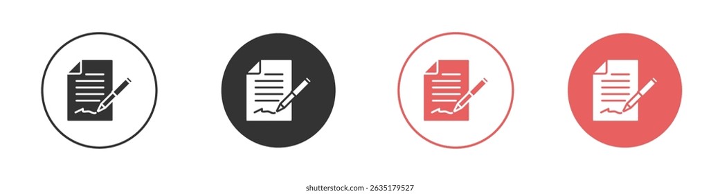 Document signed icon vector design template simple and clean style
