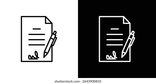 Document signed icon vector simple element illustration editable