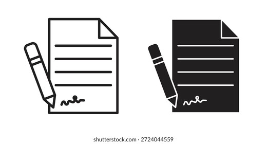 Design de logotipo de ícones assinados de documentos, ícones de pictogramas