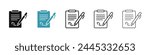 Document signed line icon set. contract paper with signature sign. agreement document icon for Ui designs.