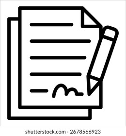 Elemento De Ícone De Assinatura De Documento Para Design