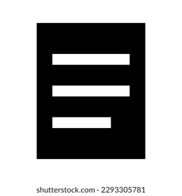 Document silhouette icon. File icon. Vector.