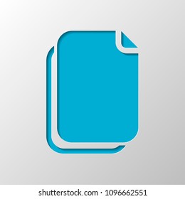 document simple icon. Paper design. Cutted symbol with shadow