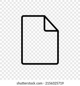 Document simple icon vector. Flat design. Transparent grid.
