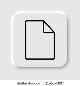 Document simple icon vector. Flat design. Neumorphism design.ai