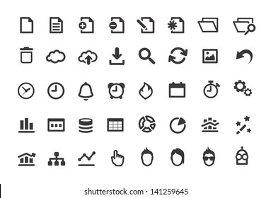 Document Simple Icons Set