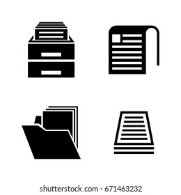 Document. Simple Related Vector Icons Set for Video, Mobile Apps, Web Sites, Print Projects and Your Design. Black Flat Illustration on White Background.