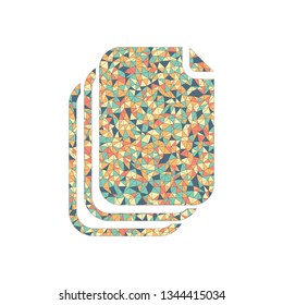 document. simple silhouette. Colored mosaic with polygons