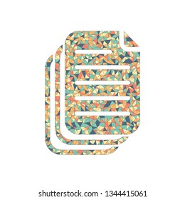 document. simple silhouette. Colored mosaic with polygons