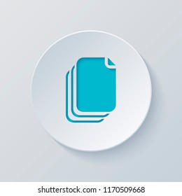 document. simple silhouette. Cut circle with gray and blue layers. Paper style