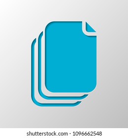 documento. silhueta simples. Design de papel. Símbolo recortado com sombra