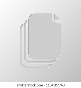 document. simple silhouette. Paper design. Cutted symbol. Pitted style