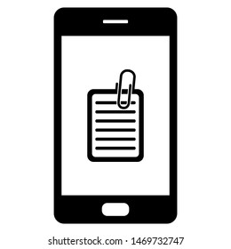Document and smartphone on white
