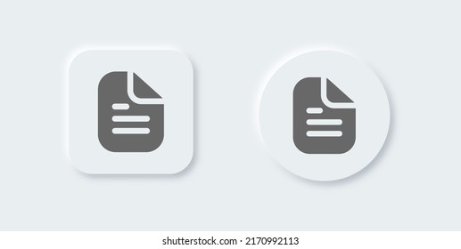 Document solid icon in neomorphic design style. Folded written paper vector icon.