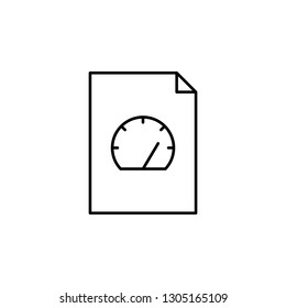 document, speedometer, clock, time icon. Signs and symbols can be used for web, logo, mobile app, UI, UX
