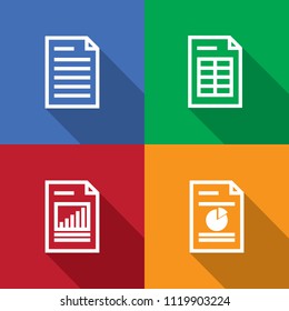 document, spreadsheet, graphic outline icon set