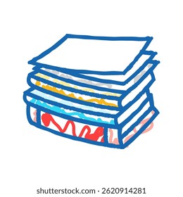 document stack list doodle icon sketch vector. document stack list sign. isolated symbol illustration