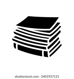 document stack list glyph icon vector. document stack list sign. isolated symbol illustration