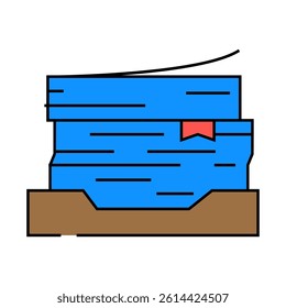 document stack list line icon vector. document stack list sign. isolated symbol illustration