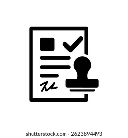 Dokument mit dem Symbol "Genehmigte Darlehen mit Stempel"