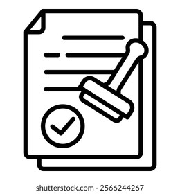 Document Stamp Icon Element For Design