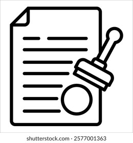 Document Stamp Icon Element For Design