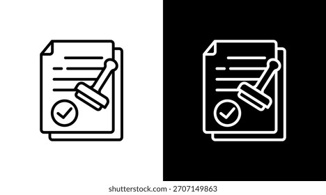 Design do Conjunto de Ícones Brancos de Carimbo de Documento