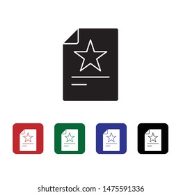 Document star, file vector icon. Premium quality graphic design icon. One of the collection icons for websites, web design, mobile app