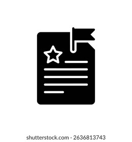 Document with Star and Flag on Top - Business Excellence and Success