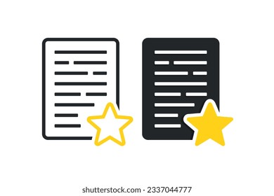 Document star icon. Illustration vector