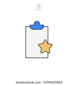 Document with Star Icon symbol vector illustration isolated on white background
