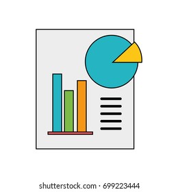 document with statistics bar diagram graphy
