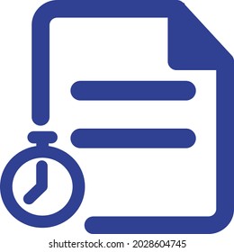 Document Stopwatch Isolated Vector icon which can easily modify or edit

