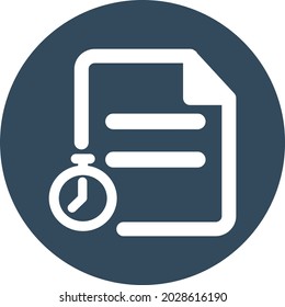 Document Stopwatch Isolated Vector icon which can easily modify or edit

