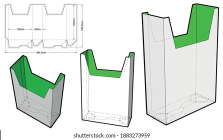 Document storage box and die cut template. The .eps file is full scale and fully functional. Prepared for real cardboard production.