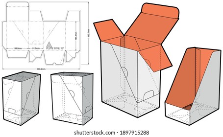 Caja de almacenamiento de documentos y plantilla de corte de datos. El archivo .eps es de escala completa y totalmente funcional. Preparado para la producción real de cartón.