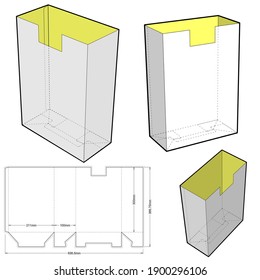 Document storage box and die cut template. The .eps file is full scale and fully functional. Prepared for real cardboard production.
