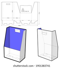 Document storage box and die cut template. The .eps file is full scale and fully functional. Prepared for real cardboard production.