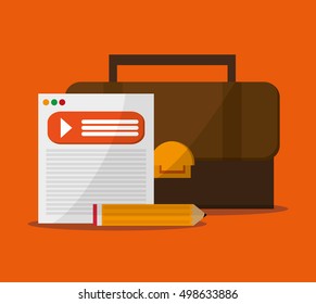 Document suitcase and pencil design