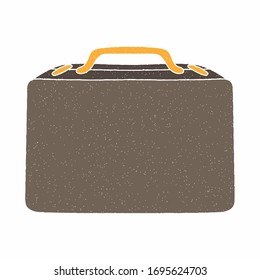 document suitcase vector design. digital hand drawn style. grain texture