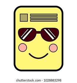 document sunglasses emoji icon image 