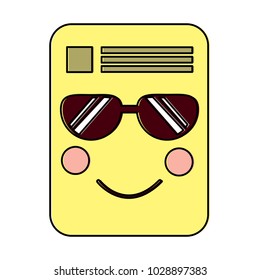document sunglasses emoji icon image 