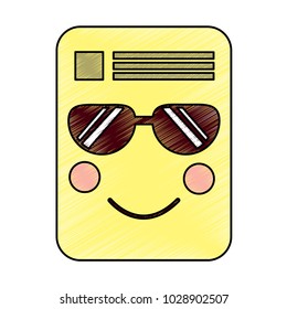 document sunglasses emoji icon image 